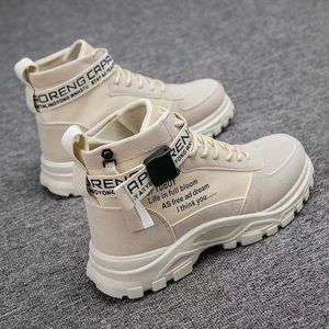 2022 Mens Casual High-Top Shoes Running Sneakers - Beige